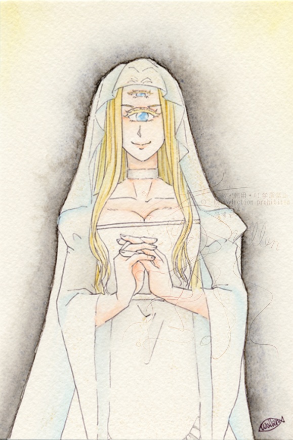 【額装作品】闇をまといし聖女