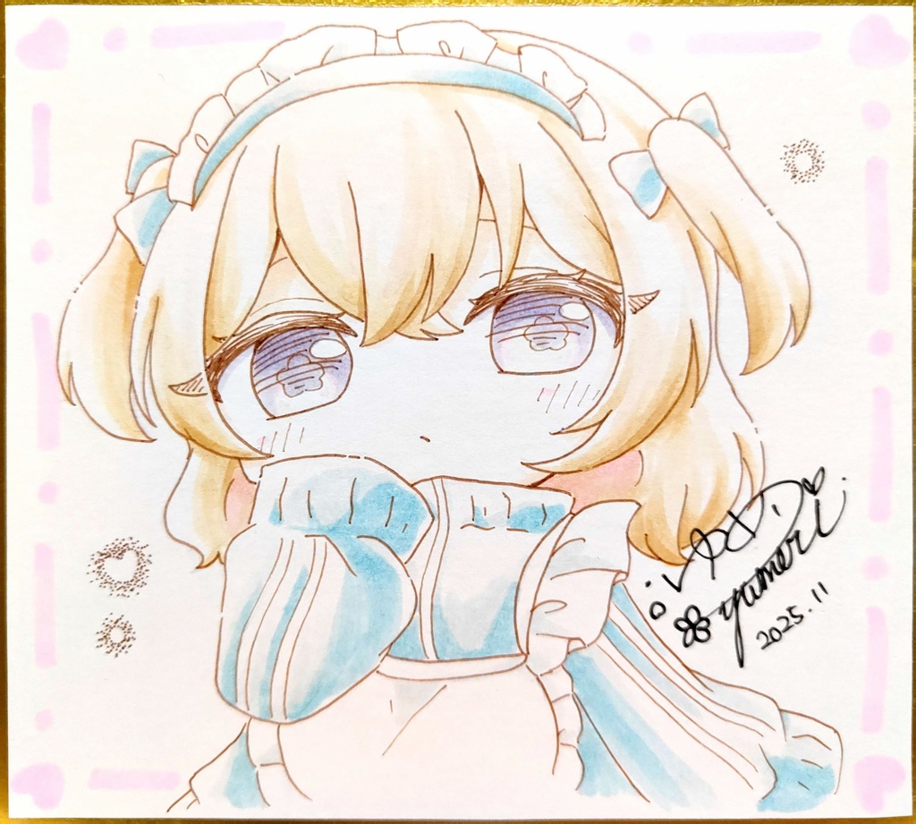 手描きミニ色紙【ジャージメイドSD】