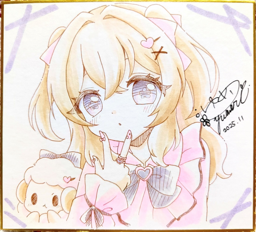 手描きミニ色紙【地雷系衣装】