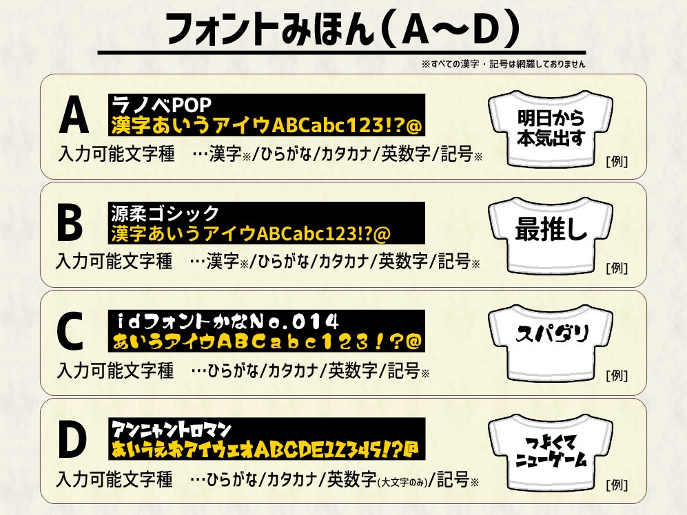 ぬい用オリジナル文字入れTシャツ