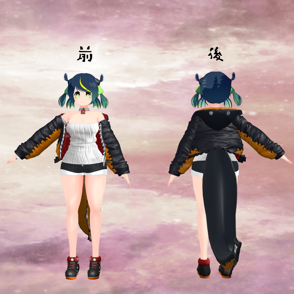 【Quest対応版付属】VRC向けオリジナル3Dモデル『EleCo(エレコ)』