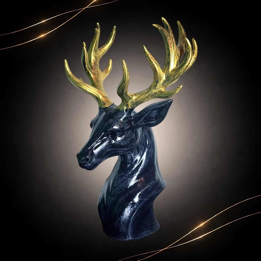 ブラック＆ゴールド 鹿バスト