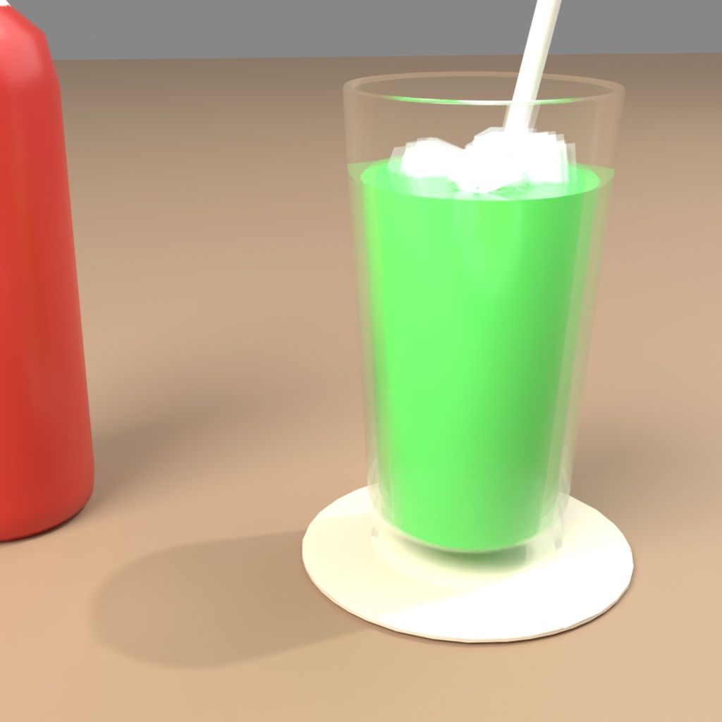 【VRChat想定】喫茶店のランチセット 3Dモデル(ナポリタン・オムライス・ミックスサンド・メロンソーダ 16点)