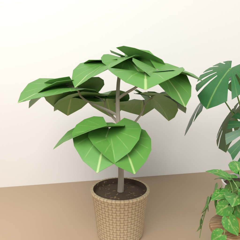 【VRChat想定】観葉植物の鉢セット 3Dモデル(モンステラ・ウンベラータ・サンスベリア・ポトス・サボテンなど 7点)
