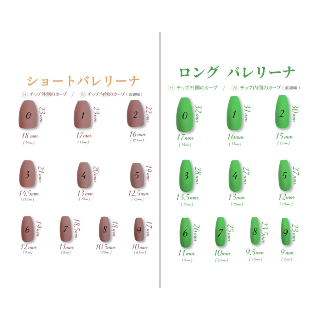 【 サイズ確認用 ネイルチップ1種類 】