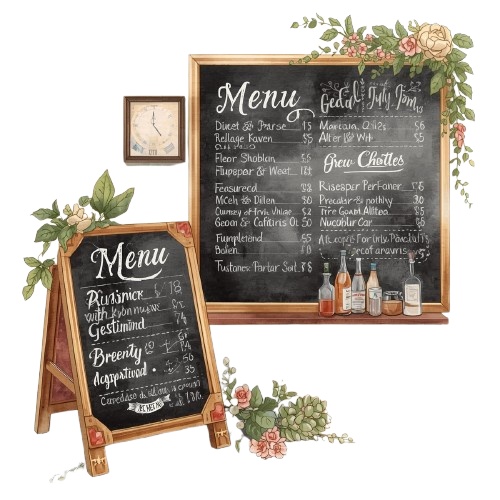 【カフェシリーズ】水彩アンティーク風クリップアート12種類セット/背景透過PNG