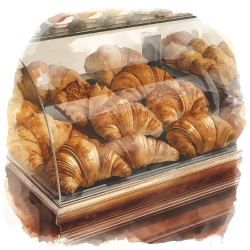 【カフェシリーズ】水彩アンティーク風クリップアート12種類セット/背景透過PNG