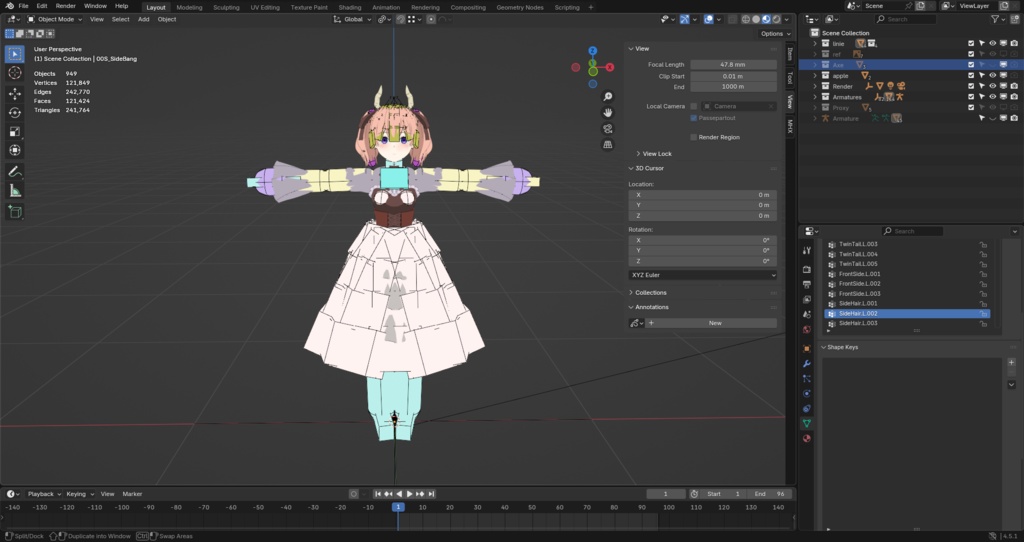 リーニエ 3Dモデル Linie Frieren MMD Model