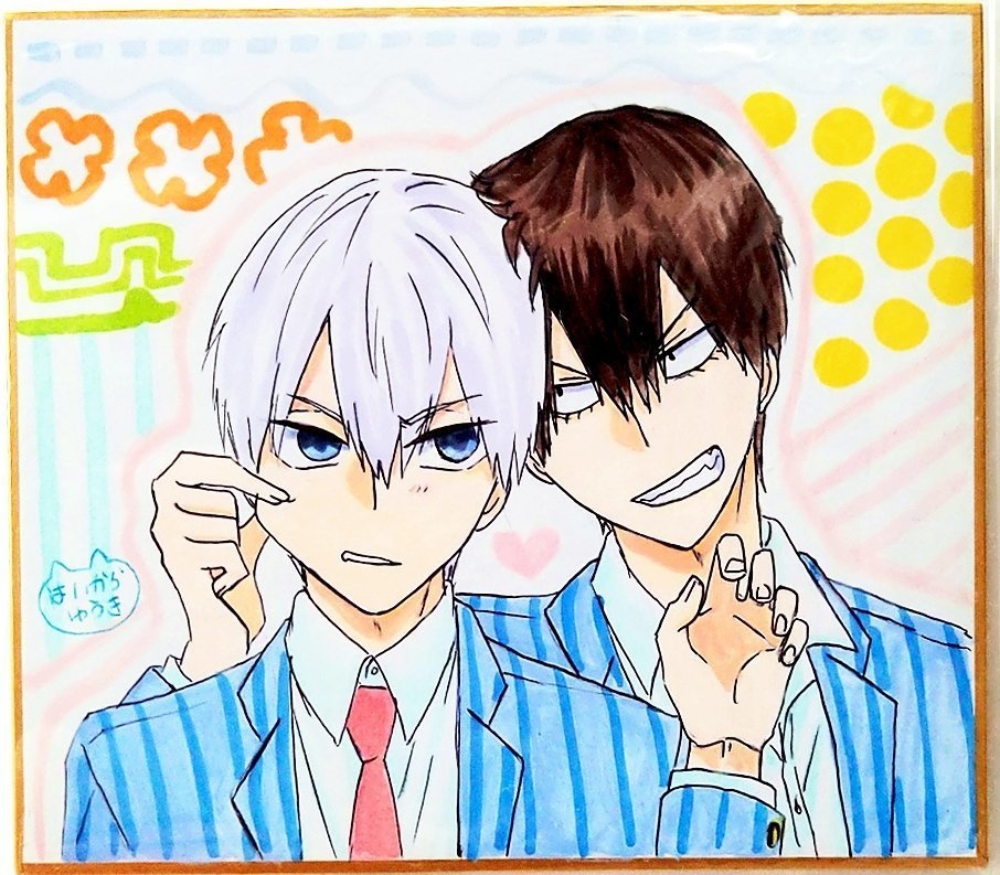 弱虫ペダル　手描き色紙　黒田＆荒北