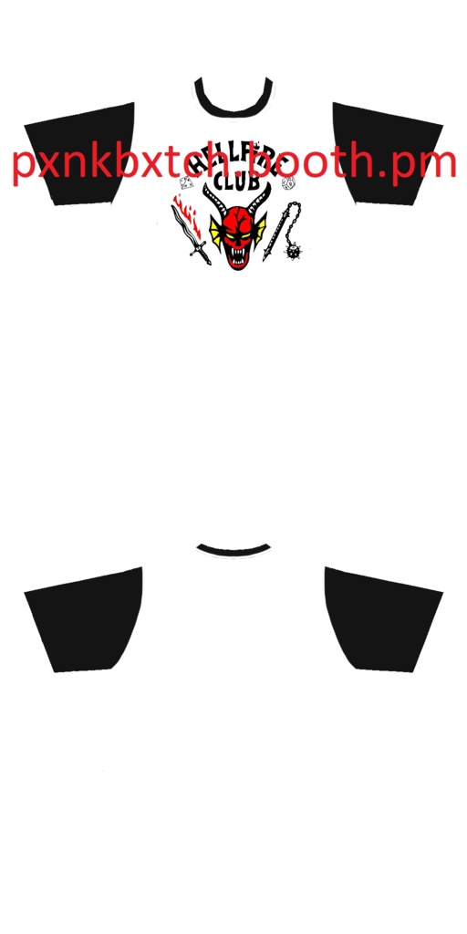 Stranger Things VROID T-Shirt Texture: Original Raglan style