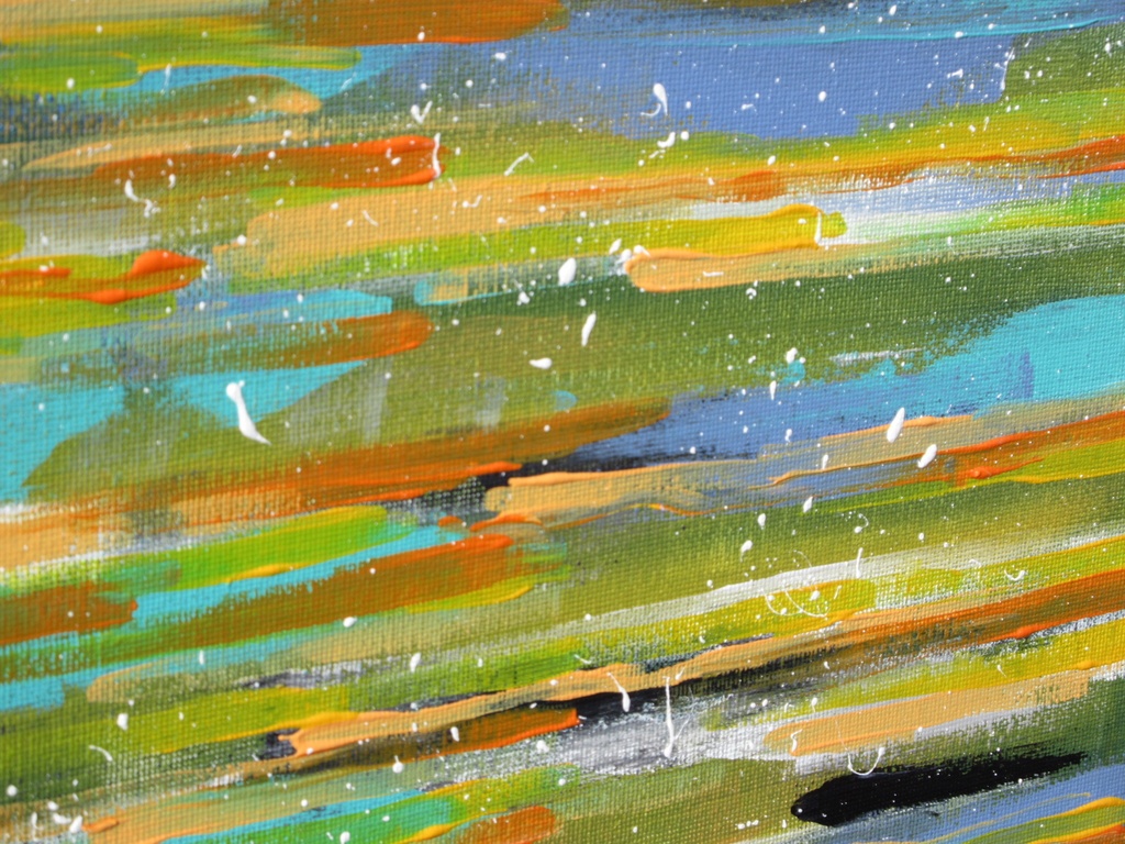 アクリル画 川面のきらめき