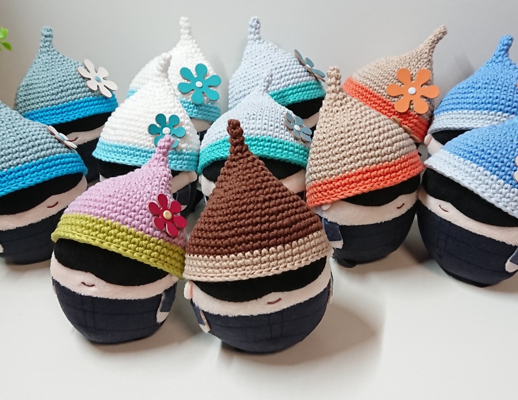 ふわコロりん用とんがりお帽子🌷お花デコ