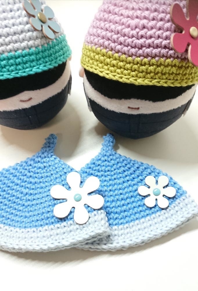 ふわコロりん用とんがりお帽子🌷お花デコ