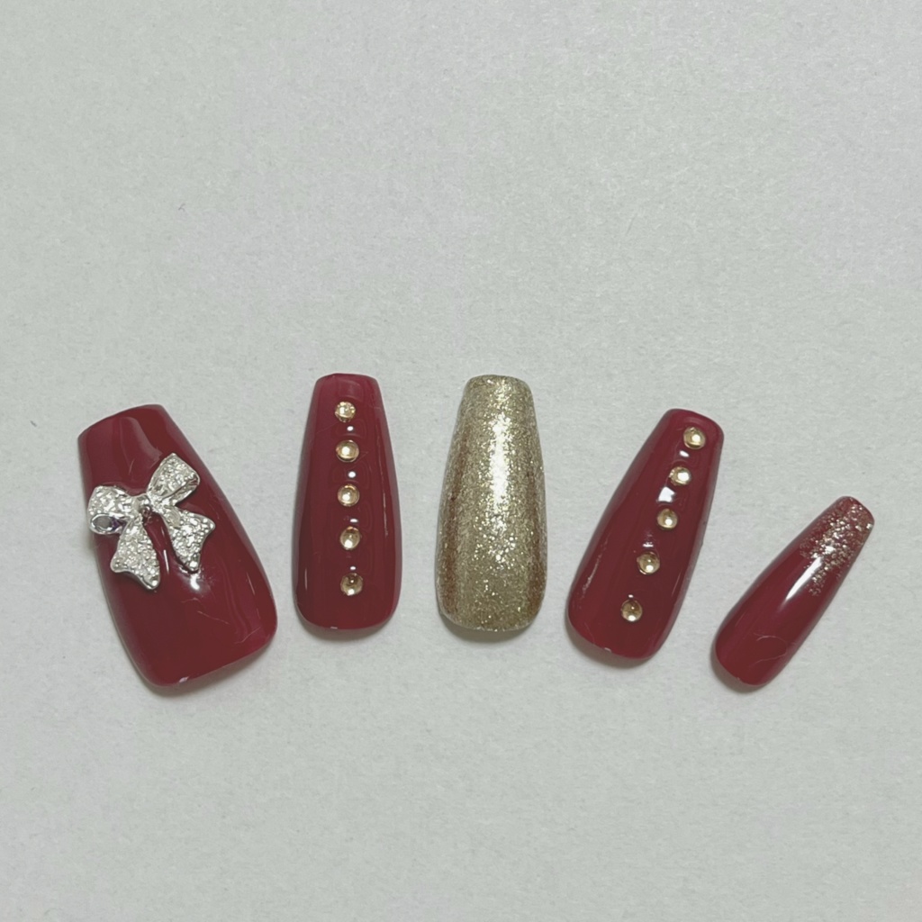 ボルドーネイルチップ