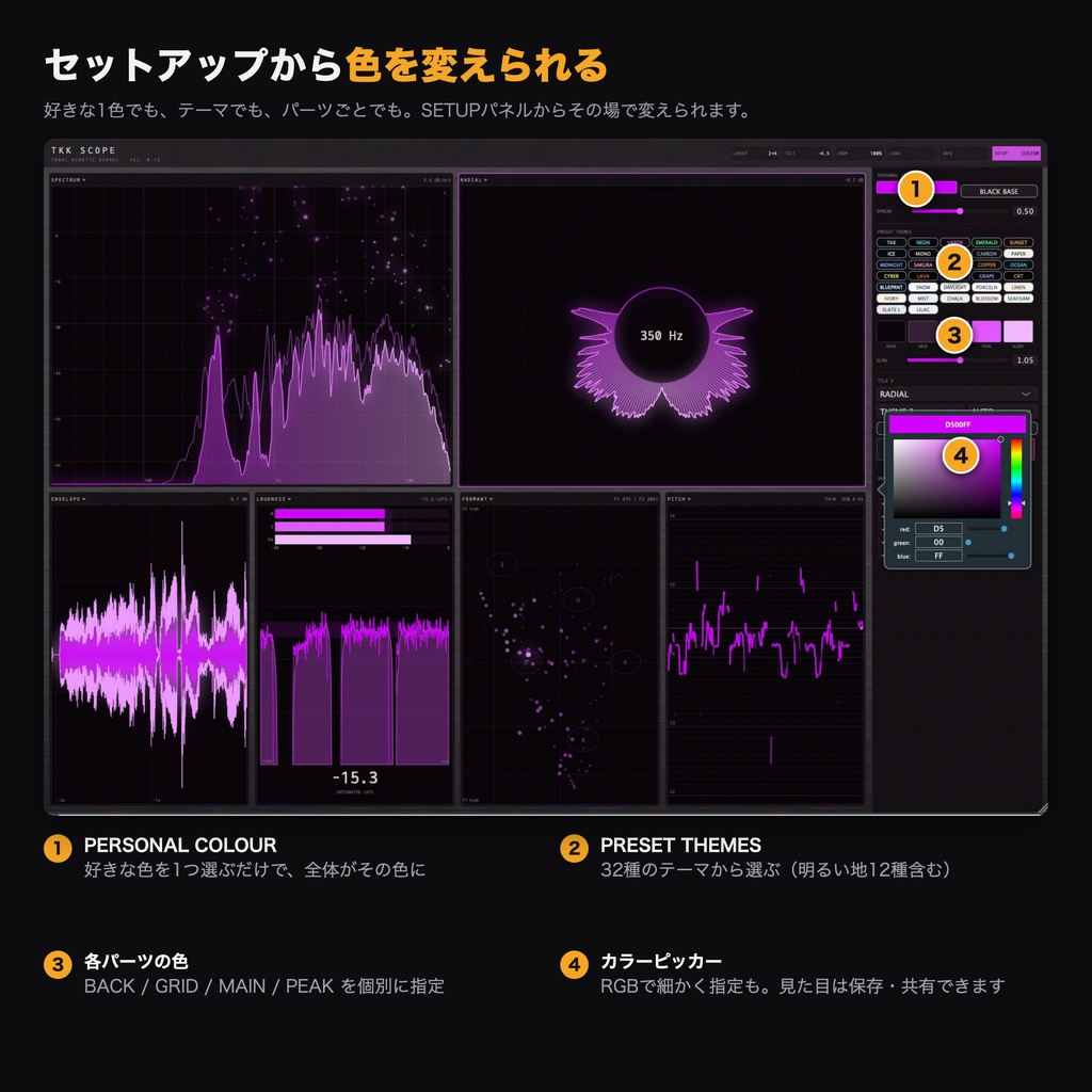 TKK SCOPE — 配信・Shortsで音を見せる/映えさせるアナライザー