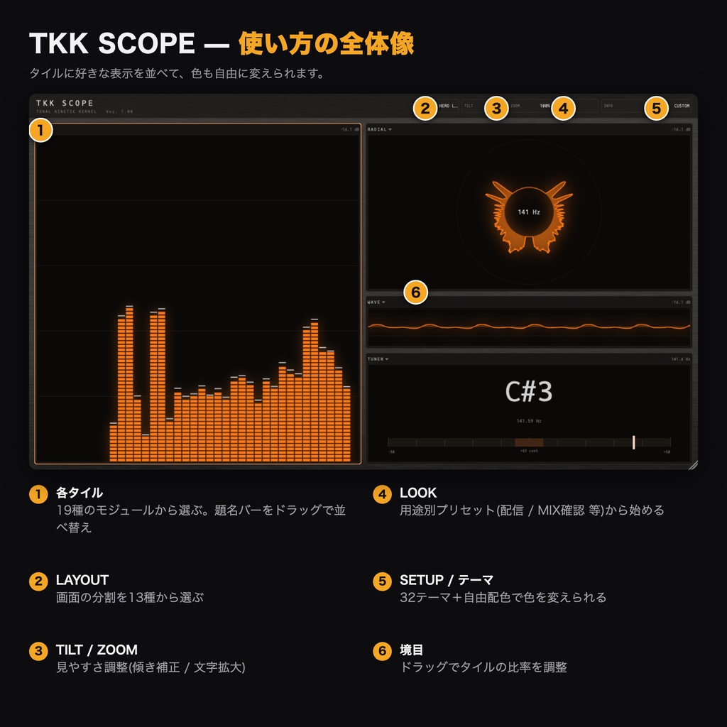 TKK SCOPE — 配信・Shortsで音を見せる/映えさせるアナライザー