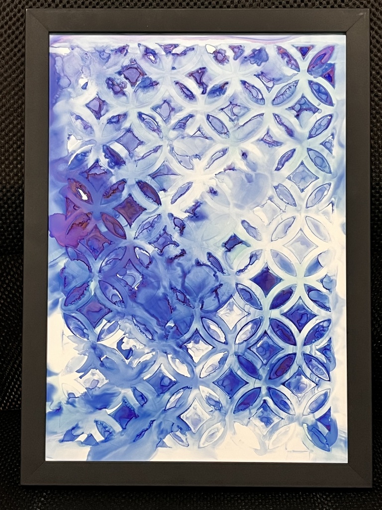 アルコールインクアート)原画)七宝