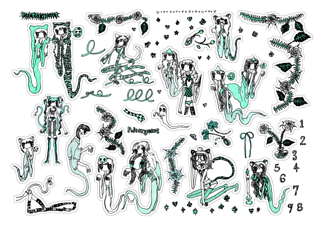 スケルトンシールシート❸幽霊