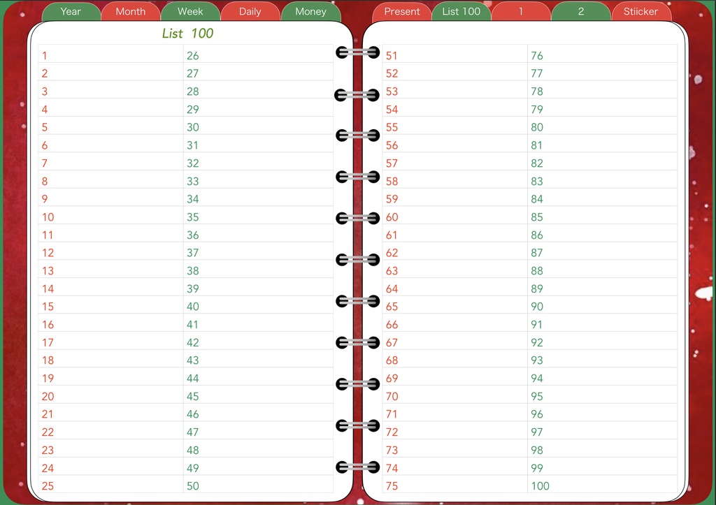 2022システム手帳 2021.12月〜2022.12