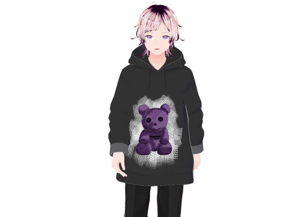【男女兼用】病みかわくま地雷パーカー【Vroid Studio】