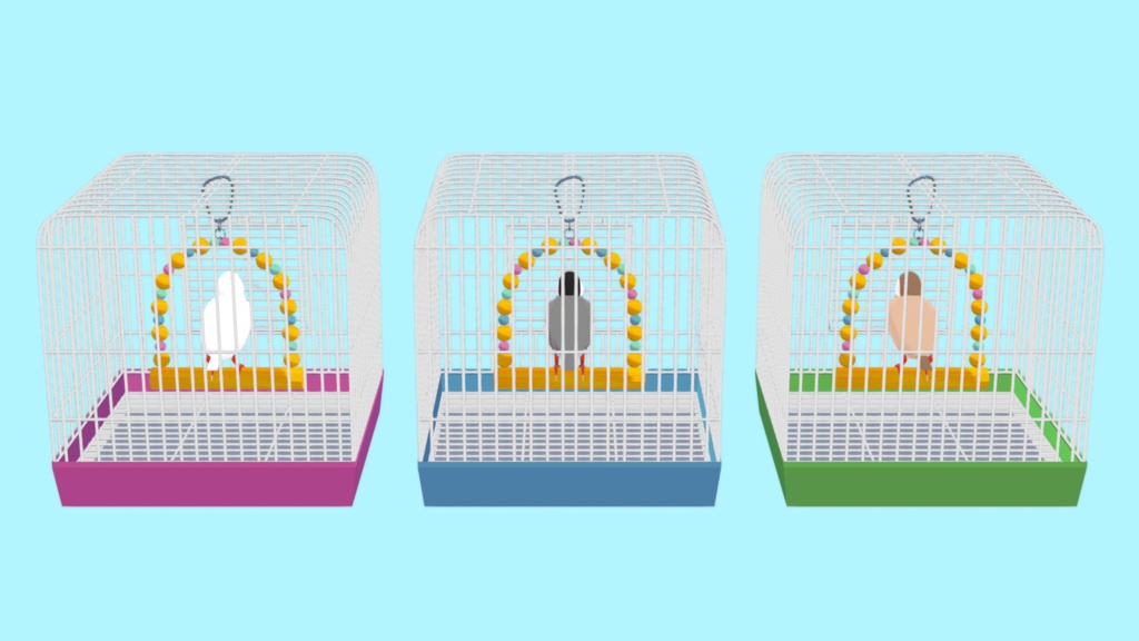 【VRChat】文鳥in鳥かご【ワールド小物】