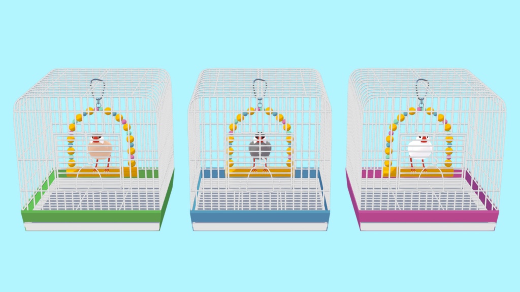 【VRChat】文鳥in鳥かご【ワールド小物】