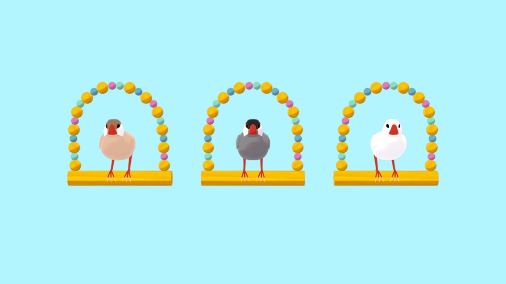 【VRChat】文鳥in鳥かご【ワールド小物】