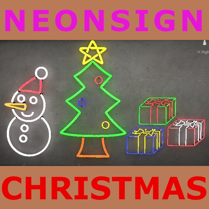 【VRChat】クリスマスネオンサイン【ワールド小物】