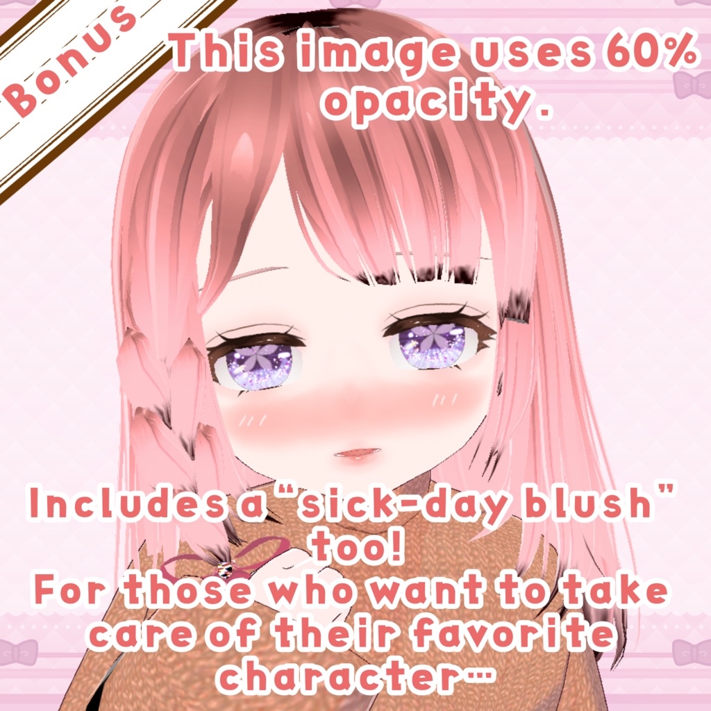 【VRoid】ワンポイントに! ダブルハートフェイスペイント! 【VRoid】A perfect one-point accent! Double Heart Face Paint!