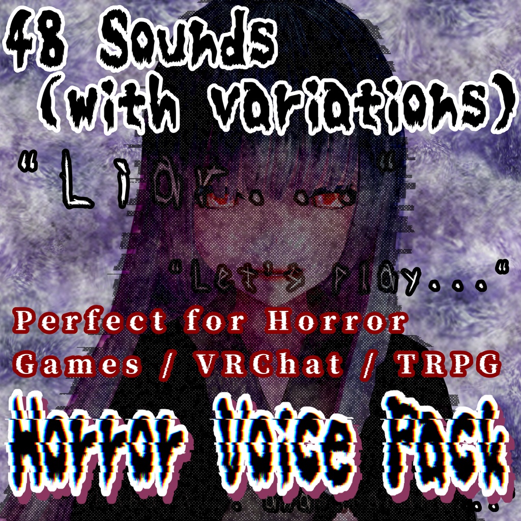 Japanese Horror Voice Pack【ホラーゲーム・TRPG用ボイス素材】ホラー演出ボイス素材集|笑い声・囁き・泣き声・童謡(全48種/加工済み+無加工)