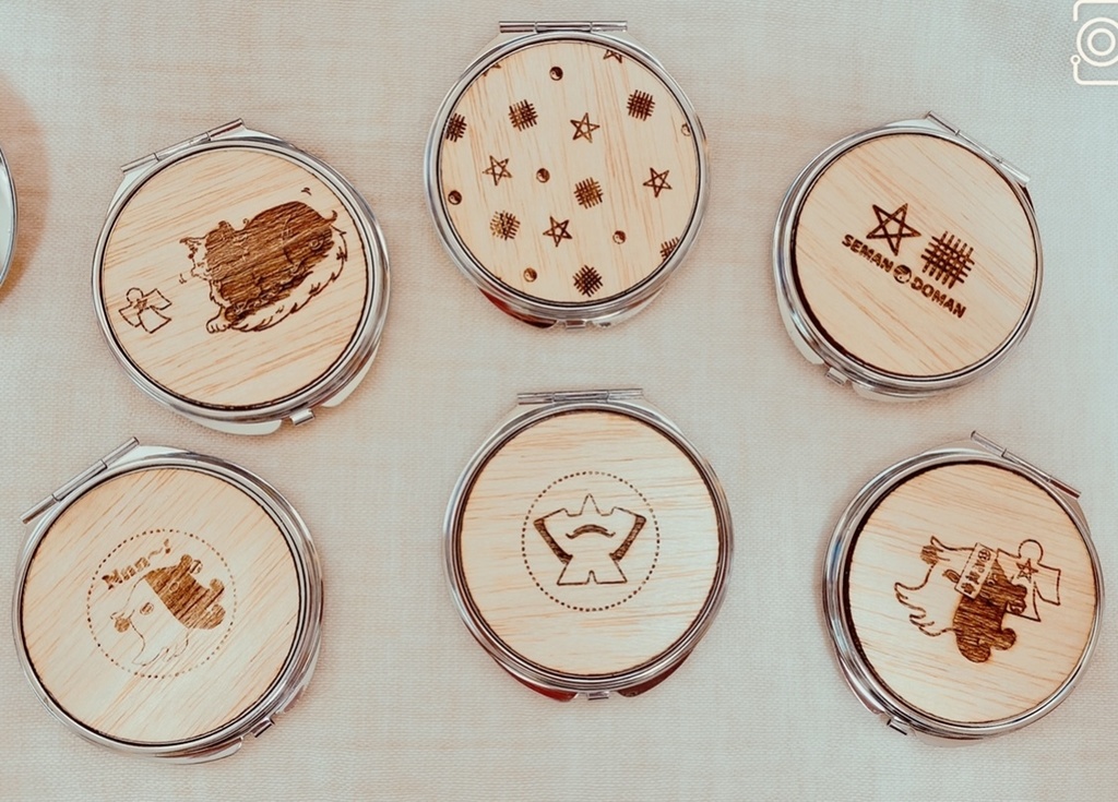 【安倍晴明/蘆屋道満】コンパクトウッドミラー