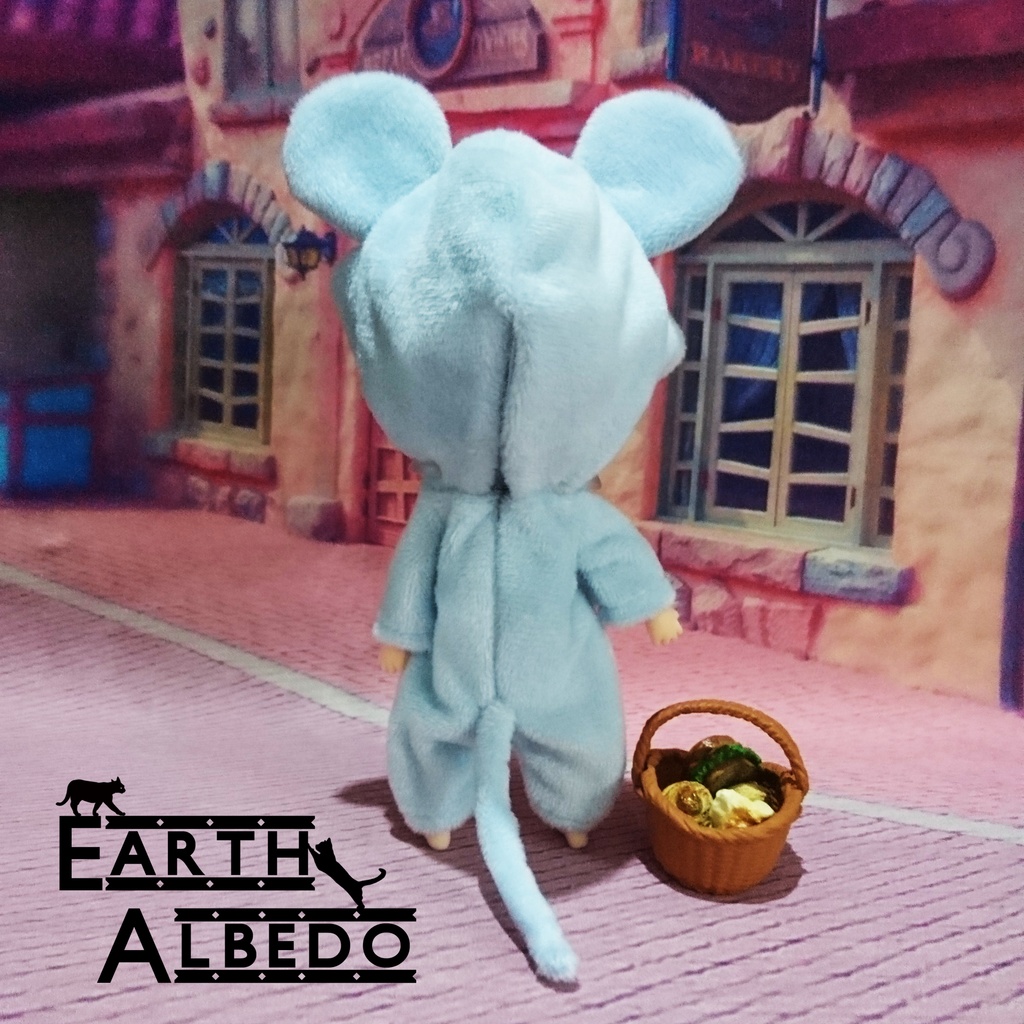 【ねんどーる】着ぐるみ・ネズミ(水色)