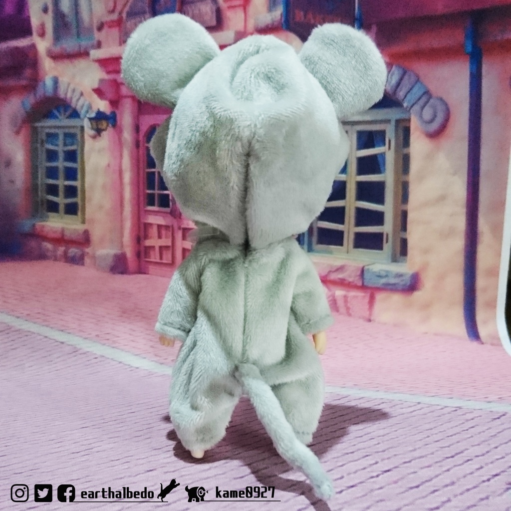 【ねんどーる】着ぐるみ・ネズミ(グレー)