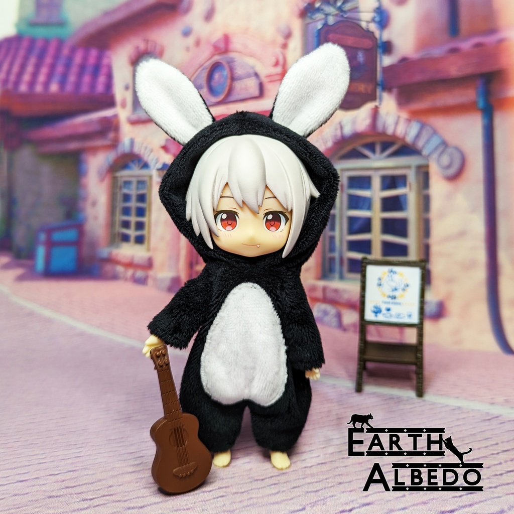 【ねんどーる】着ぐるみ・ウサギ(くろ)