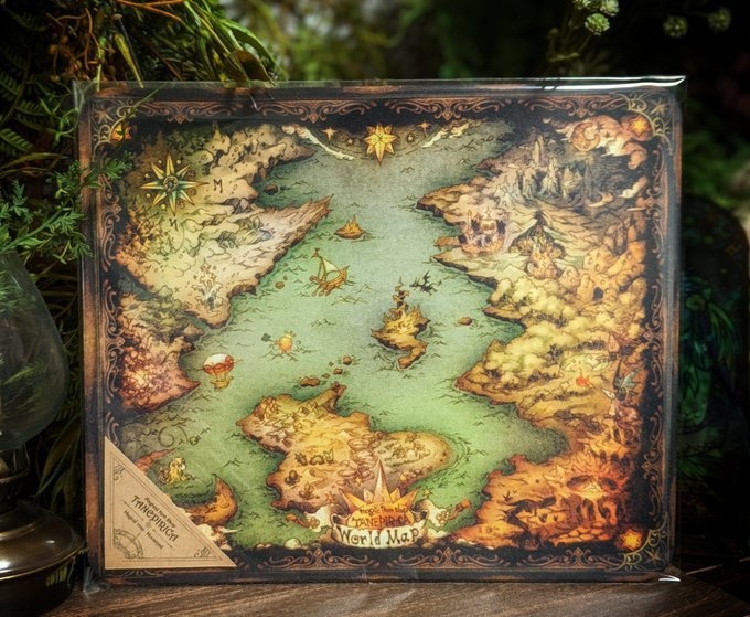 魔法の世界地図柄マウスパッド
