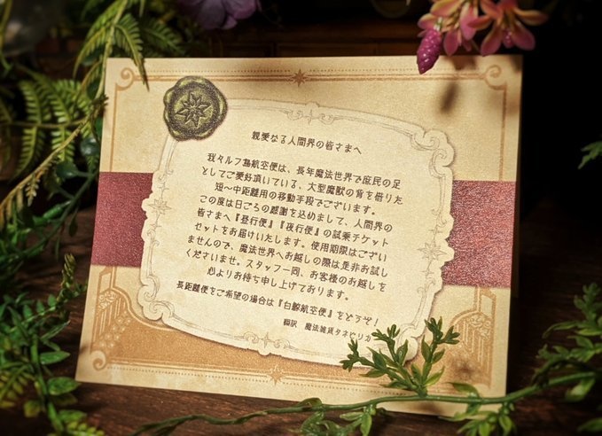 ルフ鳥航空便チケット