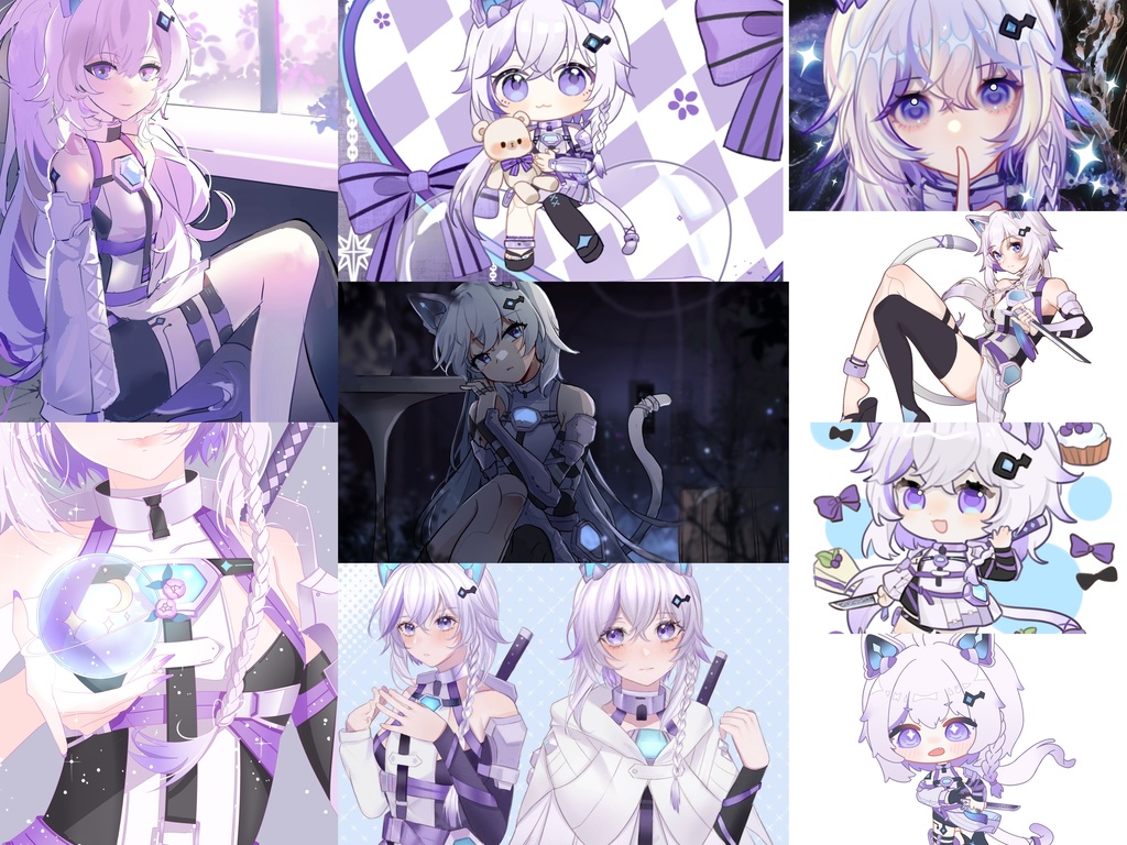 【限定一点】CyberNekoNinjaサイバー猫耳忍者女の子 3WAY+BUNDLE【VTS対応/Live2d Model】