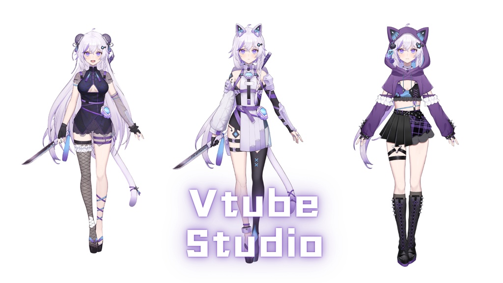【限定一点】CyberNekoNinjaサイバー猫耳忍者女の子 3WAY+BUNDLE【VTS対応/Live2d Model】