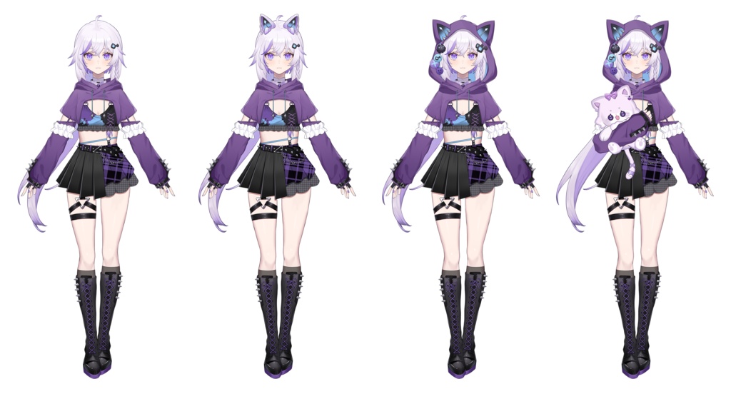 【限定一点】CyberNekoNinjaサイバー猫耳忍者女の子 3WAY+BUNDLE【VTS対応/Live2d Model】