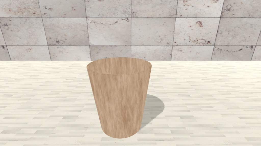 【実際に捨てられる!】木製ゴミ箱/おしゃれインテリア/Wooden Trash Can【3Dモデル】