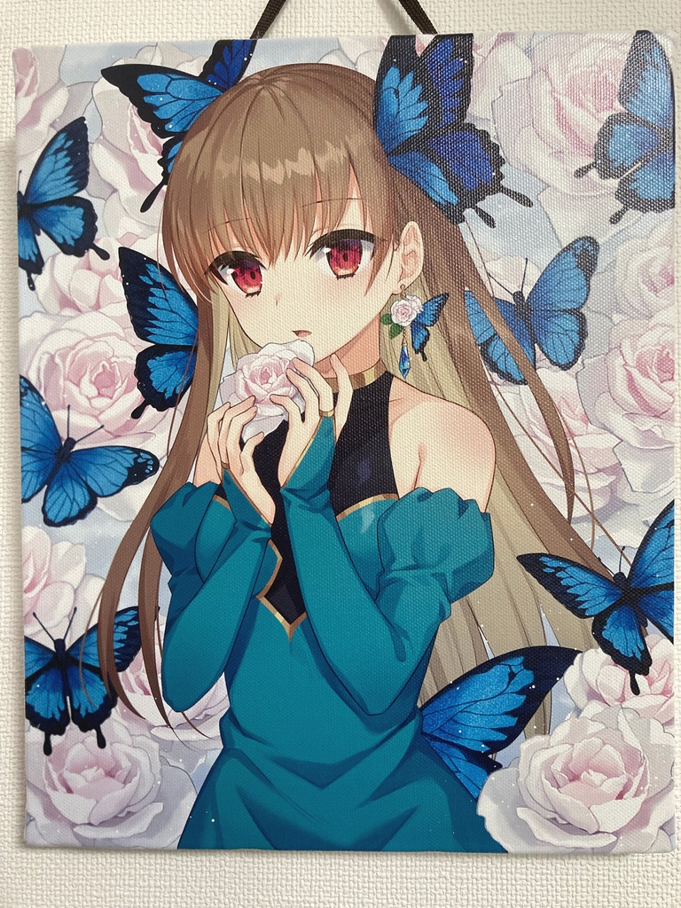 『花と蝶』のキャンバスアート(F3)
