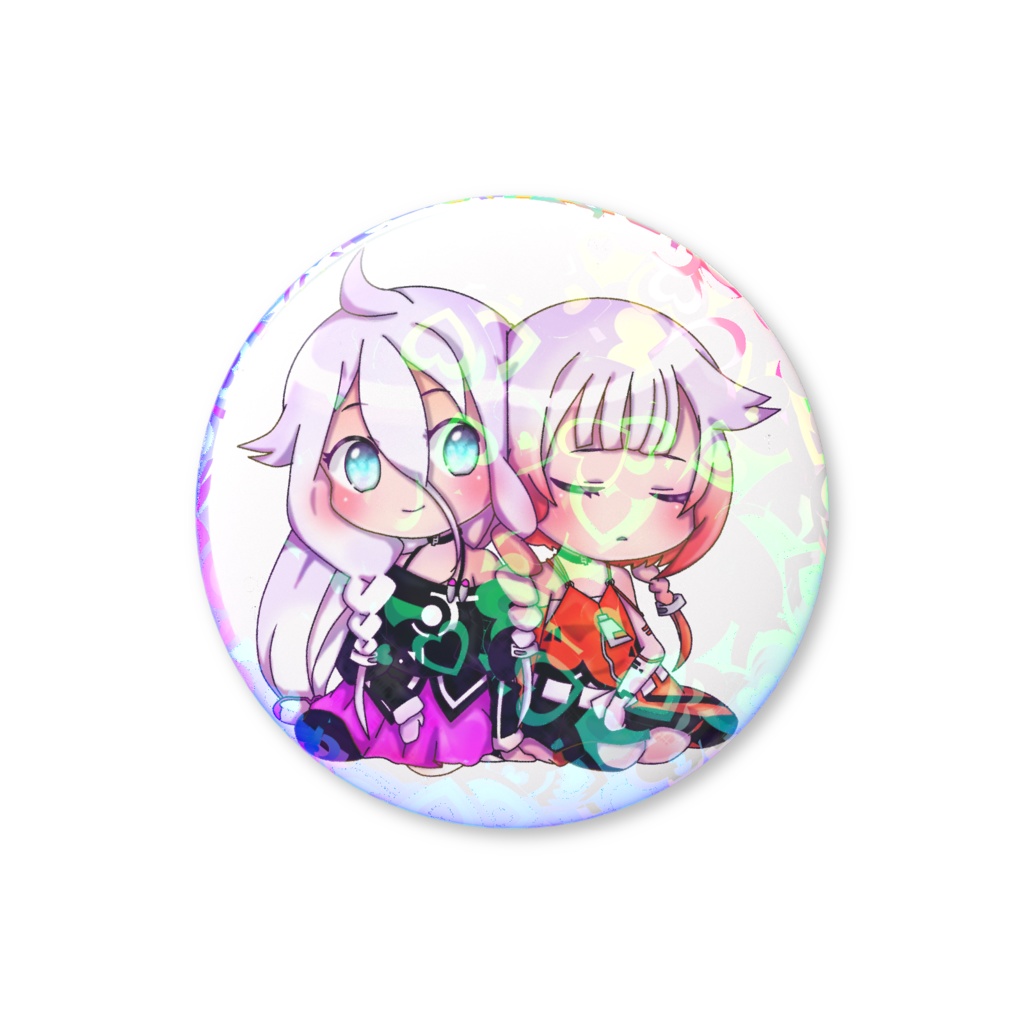 IA&OИEホログラム缶バッジ(ハート柄)