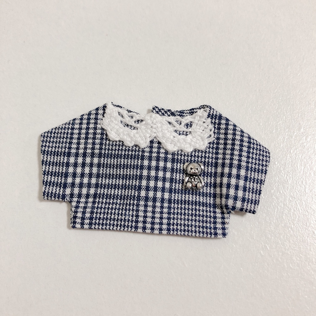 送料込み|グレンチェックブラウス(くまさん)|ぬい服