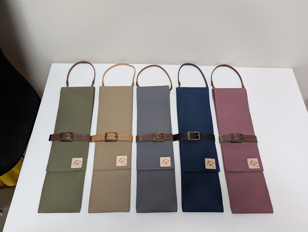 7/25新商品 【送料込】40×10cm少し幅広 短刀用袋(本皮手提げ付き)