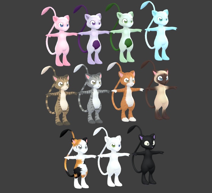 MewMei Kitty 3D model/VRChat Avatarアバター (PC & Quest)