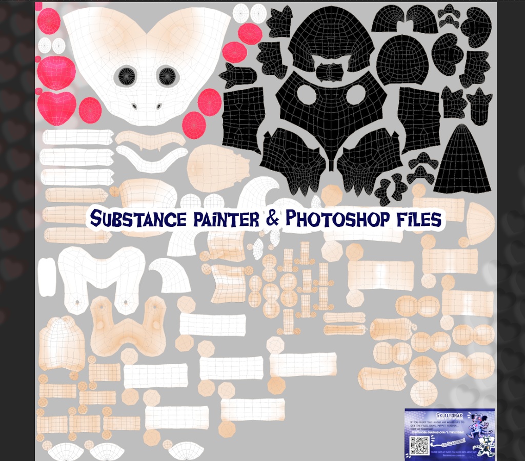 Skullydrak 3D model/VRChat Avatarアバター (PC & Quest)