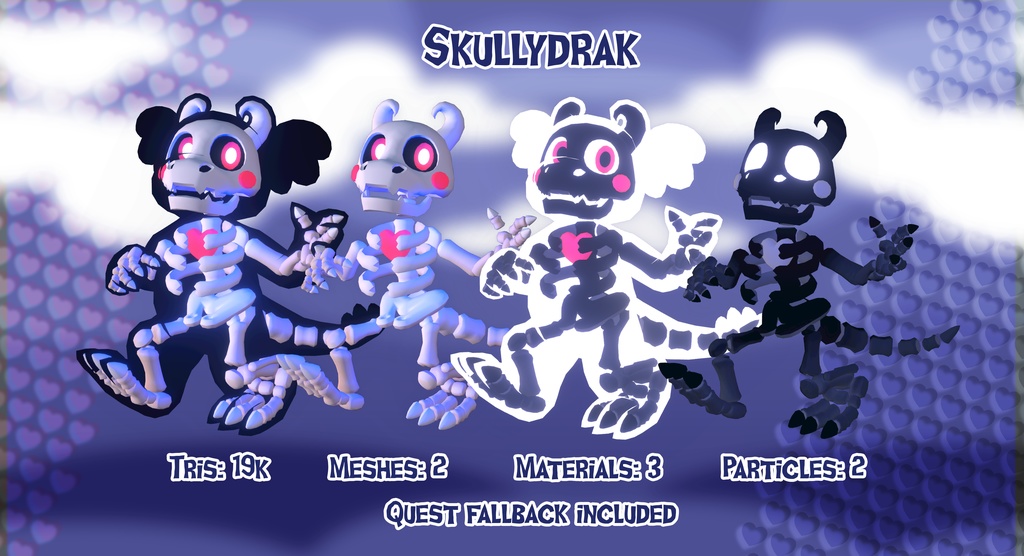Skullydrak 3D model/VRChat Avatarアバター (PC & Quest)