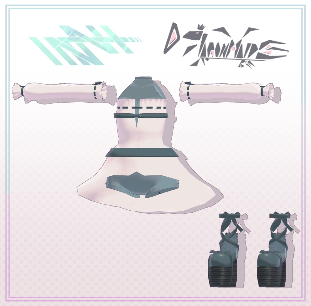 ヒールとリボンの巫女風コーデ【カリン衣装】