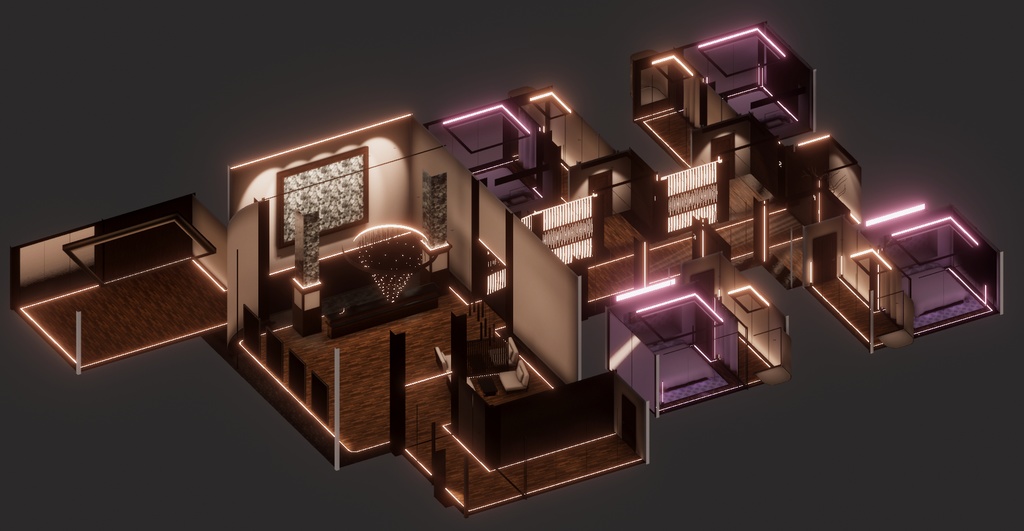 VRChatワールド「Theseus Project : Aurea(アウレア)」(個室接客イベント向けワールド)