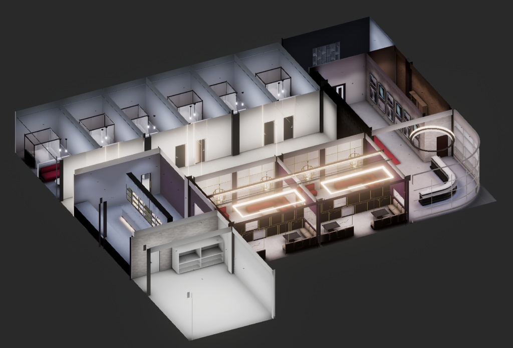 VRChatワールド「Theseus Project : Lascivia(ラシビア)」(ラウンジ接客イベント向けワールド))